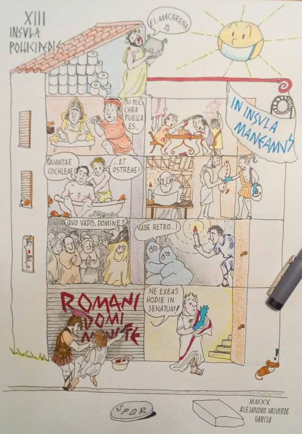 recreación romana de la famosa Rue del Percebe, obra de Alejandro Valverde